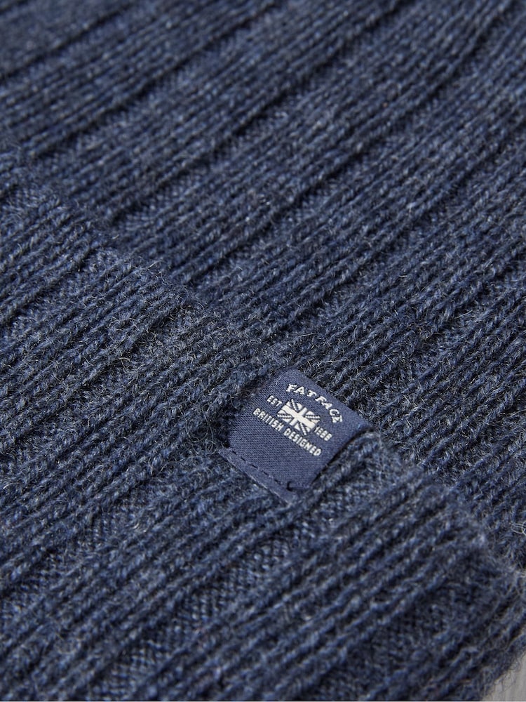FatFace Sebastian Blue Marl Rib Beanie - Image 2 of 2