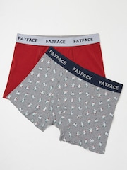 FatFace Grey 2 Pack Ski Bear Boxers - Image 1 of 2