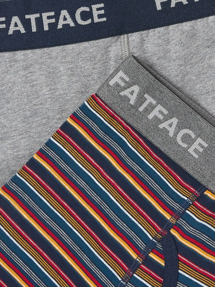 FatFace Navy Whistler Stripe Boxers 2 Pack - Image 2 of 2