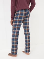 FatFace Navy Chepstow Check 100% Cotton Pyjama Bottoms - Image 2 of 7
