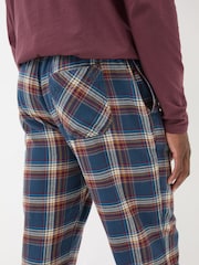FatFace Navy Chepstow Check 100% Cotton Pyjama Bottoms - Image 6 of 7