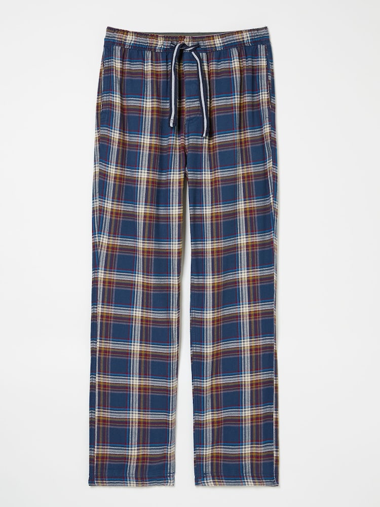 FatFace Navy Chepstow Check 100% Cotton Pyjama Bottoms - Image 7 of 7