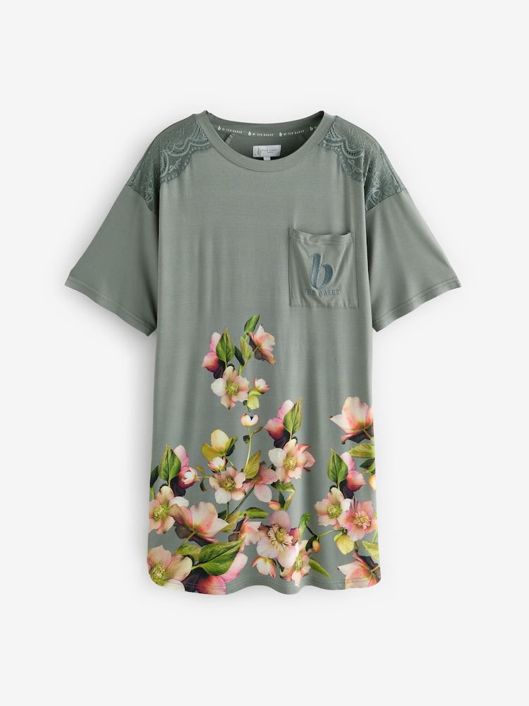 B by Ted Baker Green Jersey Viscose Lace Nightie - Image 13 of 15
