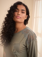 B by Ted Baker Green Jersey Viscose Lace Nightie - Image 7 of 15