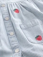 Blue Stripe Strawberry Embroidered Denim Shirt Dress (3mths-8yrs) - Image 7 of 7