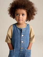 Denim 100% Cotton Sleeveless Wide Leg Jumpsuit (3mths-8yrs) - Image 5 of 9