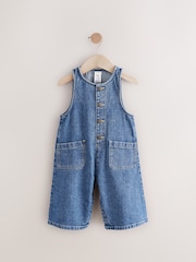 Denim 100% Cotton Sleeveless Wide Leg Jumpsuit (3mths-8yrs) - Image 6 of 9
