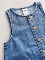 Denim 100% Cotton Sleeveless Wide Leg Jumpsuit (3mths-8yrs) - Image 9 of 9