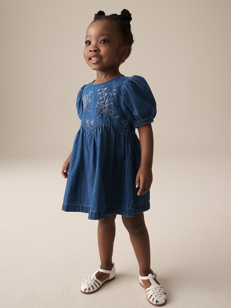 Blue Embroidered Denim Dress (3mths-8yrs) - Image 2 of 5