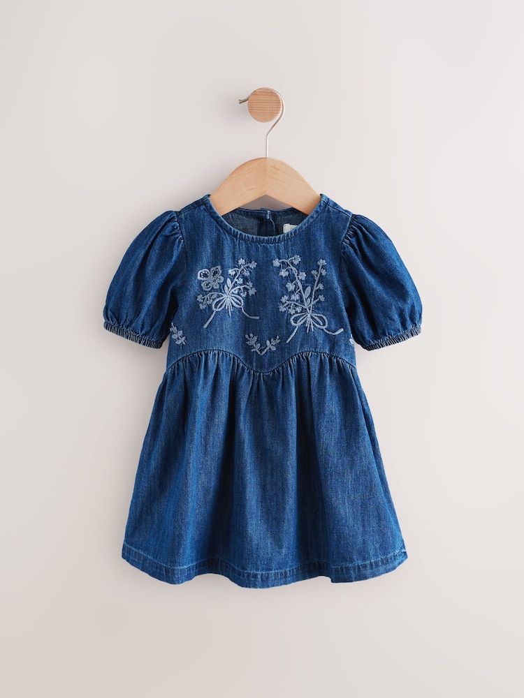 Blue Embroidered Denim Dress (3mths-8yrs) - Image 5 of 5