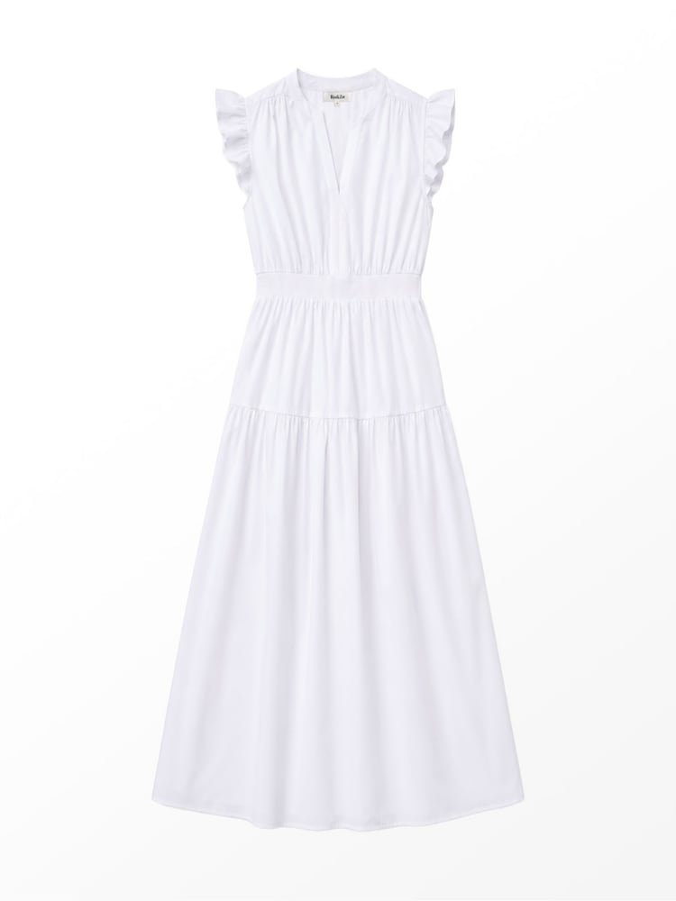 Ro&Zo White Cotton Frill Sleeve Dress - Image 5 of 5
