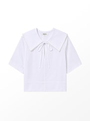 Ro&Zo White Cotton Statement Collar Top - Image 8 of 8