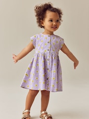 Purple Gingham Button Through Summer Summer Dress (3mths-8yrs) - Image 2 of 8