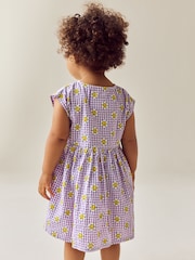 Purple Gingham Button Through Summer Summer Dress (3mths-8yrs) - Image 3 of 8