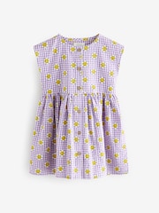 Purple Gingham Button Through Summer Summer Dress (3mths-8yrs) - Image 5 of 8