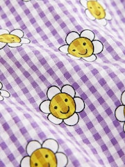 Purple Gingham Button Through Summer Summer Dress (3mths-8yrs) - Image 7 of 8