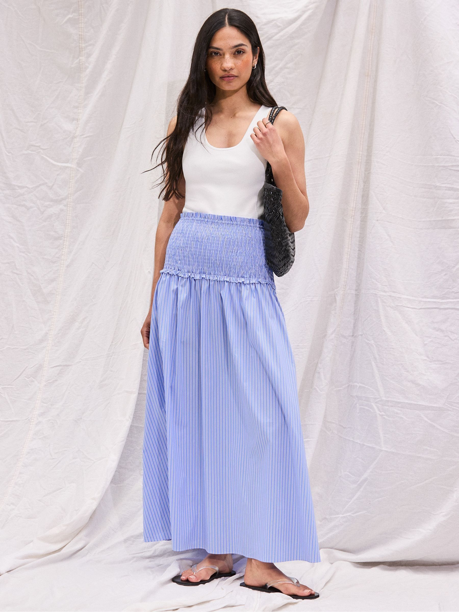 きりよ Buy Ro&Zo Blue Stripe Shirred Waist Maxi Skirt from Next USA