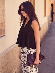 Ro&Zo Brown Cotton Peplum Top - Image 3 of 5