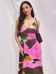 Ro&Zo Pink Abstract Geo Print Dress - Image 3 of 5