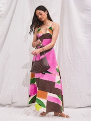 Ro&Zo Pink Abstract Geo Print Dress - Image 4 of 5