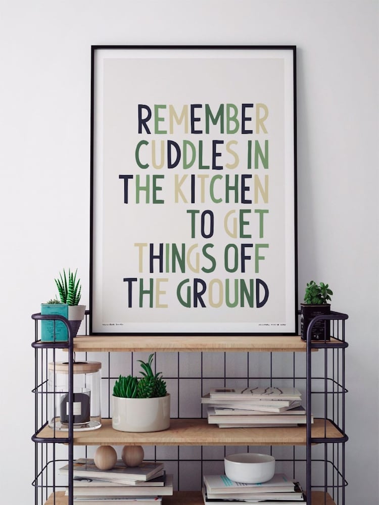 Sketchbook Design Multi Remember Cuddles in the Kitchen - Black A4 Frame - Image 1 of 4