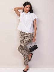 Ro&Zo White Cotton Poplin Gathered Shoulder Shirt - Image 2 of 4
