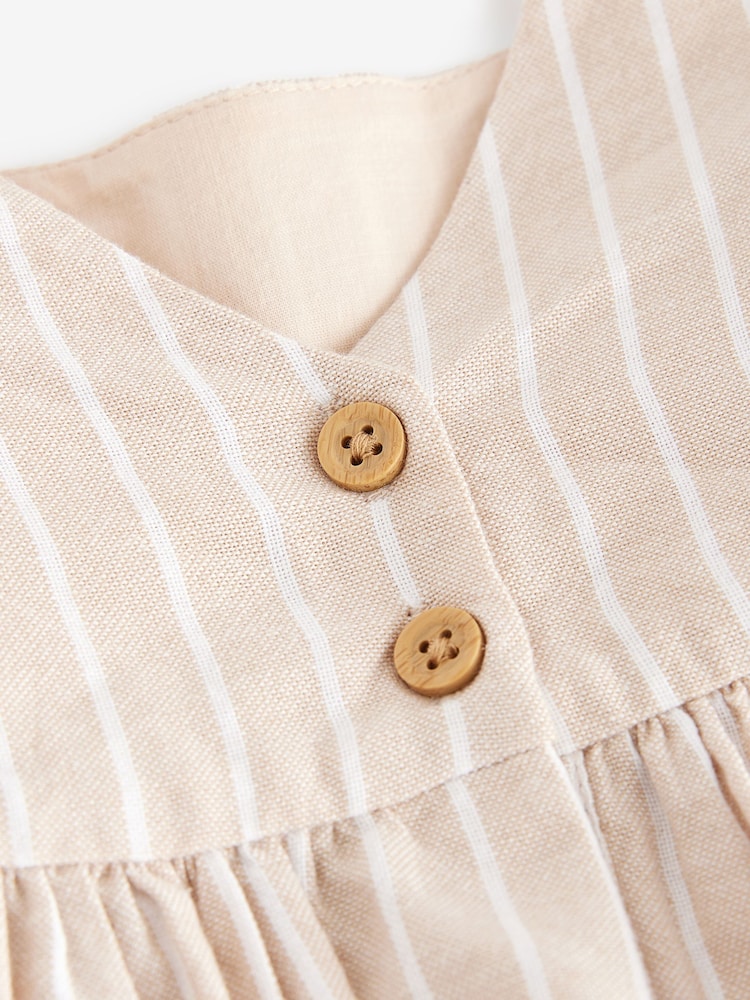 Neutral Stripe Angel Sleeve Summer Dress (3mths-8yrs) - Image 8 of 9