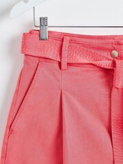 Oliver Bonas Coral Pink Tie Waist Shorts - Image 4 of 5