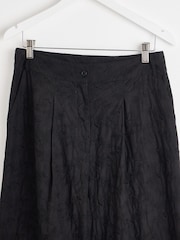 Oliver Bonas Black Broderie Wide Leg 100% Cotton Trousers - Image 3 of 5
