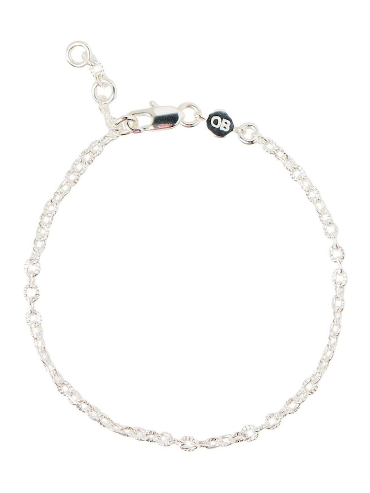 Oliver Bonas Silver Plated Awel Textured Oval Chain Bracelet - Image 1 of 5