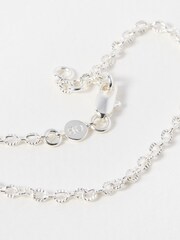 Oliver Bonas Silver Plated Awel Textured Oval Chain Bracelet - Image 3 of 5
