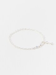 Oliver Bonas Silver Plated Awel Textured Oval Chain Bracelet - Image 4 of 5