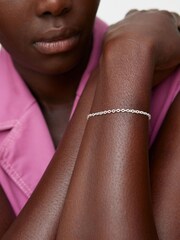 Oliver Bonas Silver Plated Awel Textured Oval Chain Bracelet - Image 5 of 5