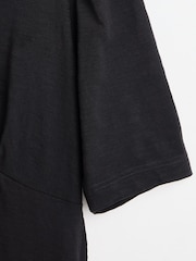Oliver Bonas Black Button Up Jersey 100% Cotton Dress - Image 4 of 6