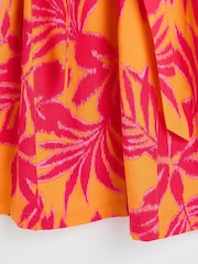 Oliver Bonas Orange Shadow Floral Mini Shirt Dress - Image 6 of 6