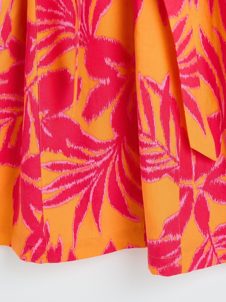 Oliver Bonas Orange Shadow Floral Mini Shirt Dress - Image 6 of 6 Oliver Bonas Orange Shadow Floral Mini Shirt Dress - Image 6 of 6
