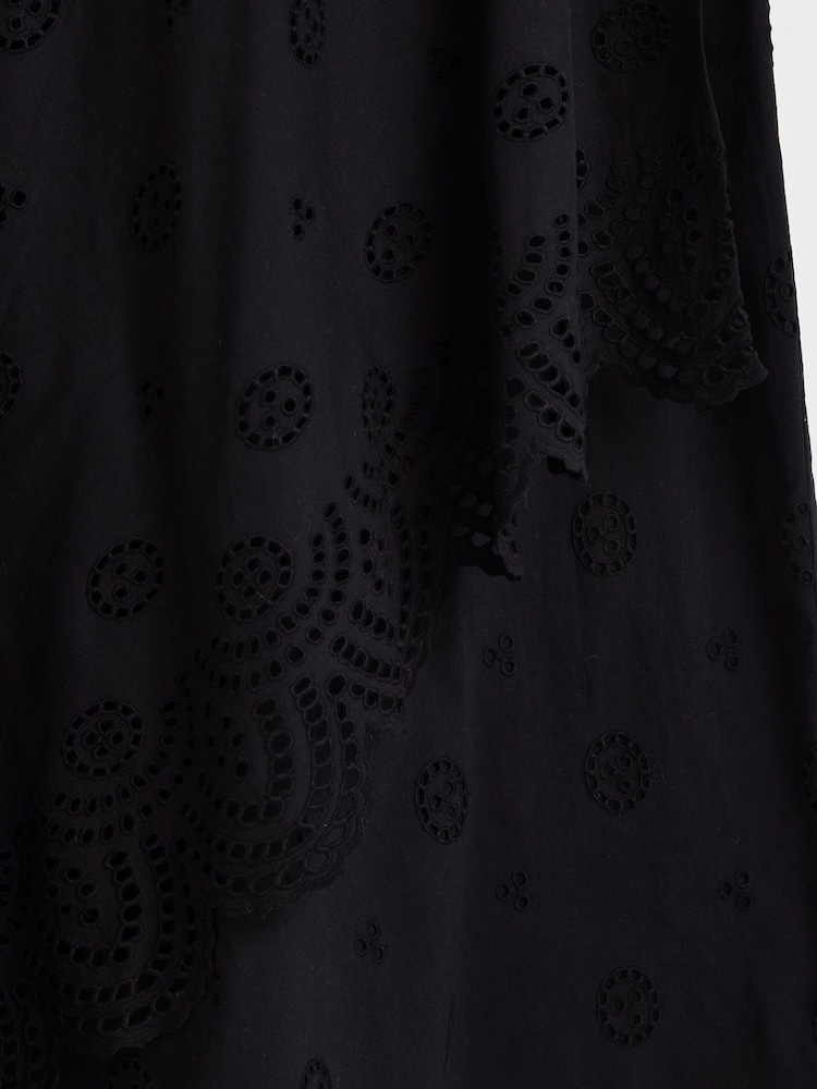 Oliver Bonas Black 100% Cotton Broderie Midi Skirt - Image 6 of 6 Oliver Bonas Black 100% Cotton Broderie Midi Skirt - Image 6 of 6