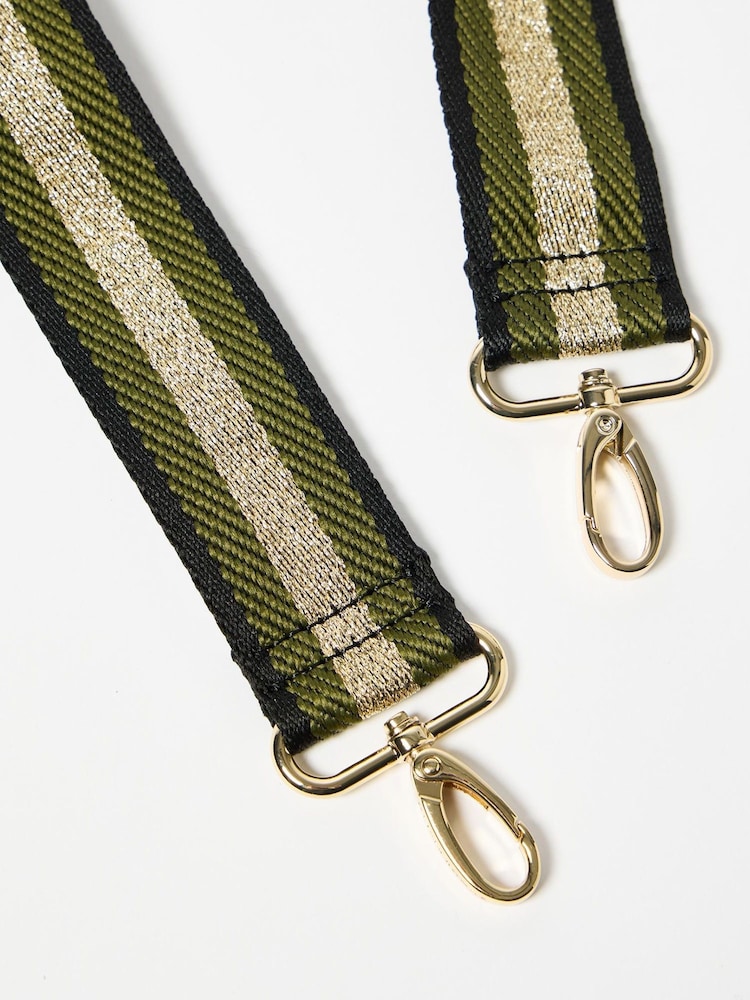 Oliver Bonas Green Stripe Crossbody Replacement Strap Bag - Image 4 of 4 Oliver Bonas Green Stripe Crossbody Replacement Strap Bag - Image 4 of 4
