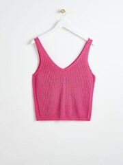 Oliver Bonas Pink Sparkle Knitted Vest Top - Image 2 of 5