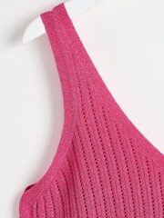 Oliver Bonas Pink Sparkle Knitted Vest Top - Image 3 of 5