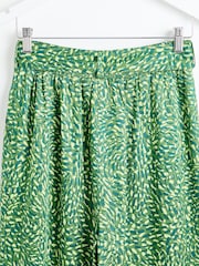 Oliver Bonas Light Green Palm Print Culotte Trousers - Image 9 of 9