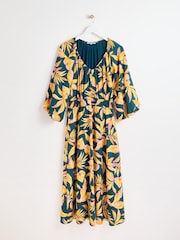 Oliver Bonas – Midikleid mit tropischem Floral Muster - Bild 1 von 6