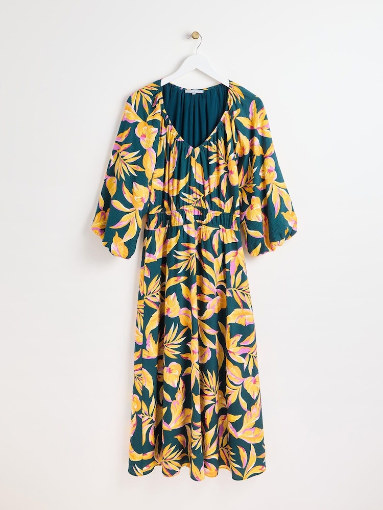 Oliver Bonas – Midikleid mit tropischem Floral Muster - Bild 1 von 6