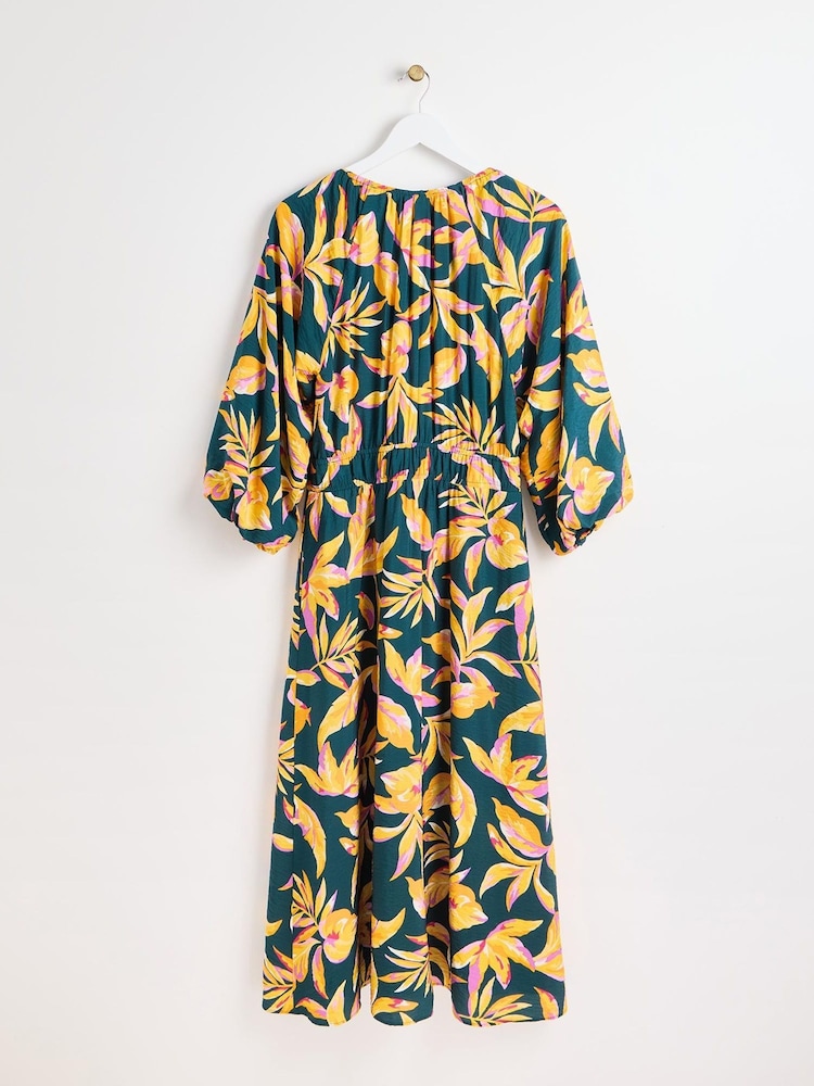 Oliver Bonas – Midikleid mit tropischem Floral Muster - Bild 2 von 6