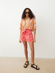 Oliver Bonas Orange Stripe Knitted Batwing Top - Image 3 of 8