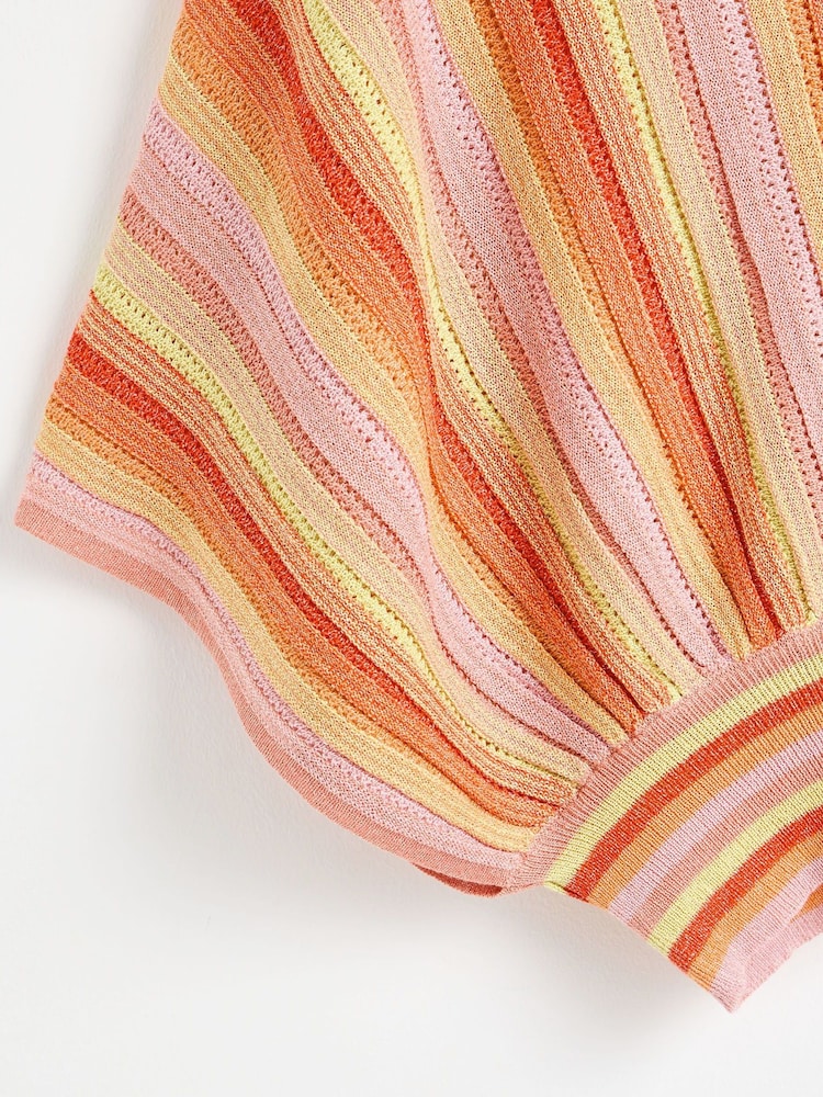 Oliver Bonas Orange Stripe Knitted Batwing Top - Image 8 of 8 Oliver Bonas Orange Stripe Knitted Batwing Top - Image 8 of 8