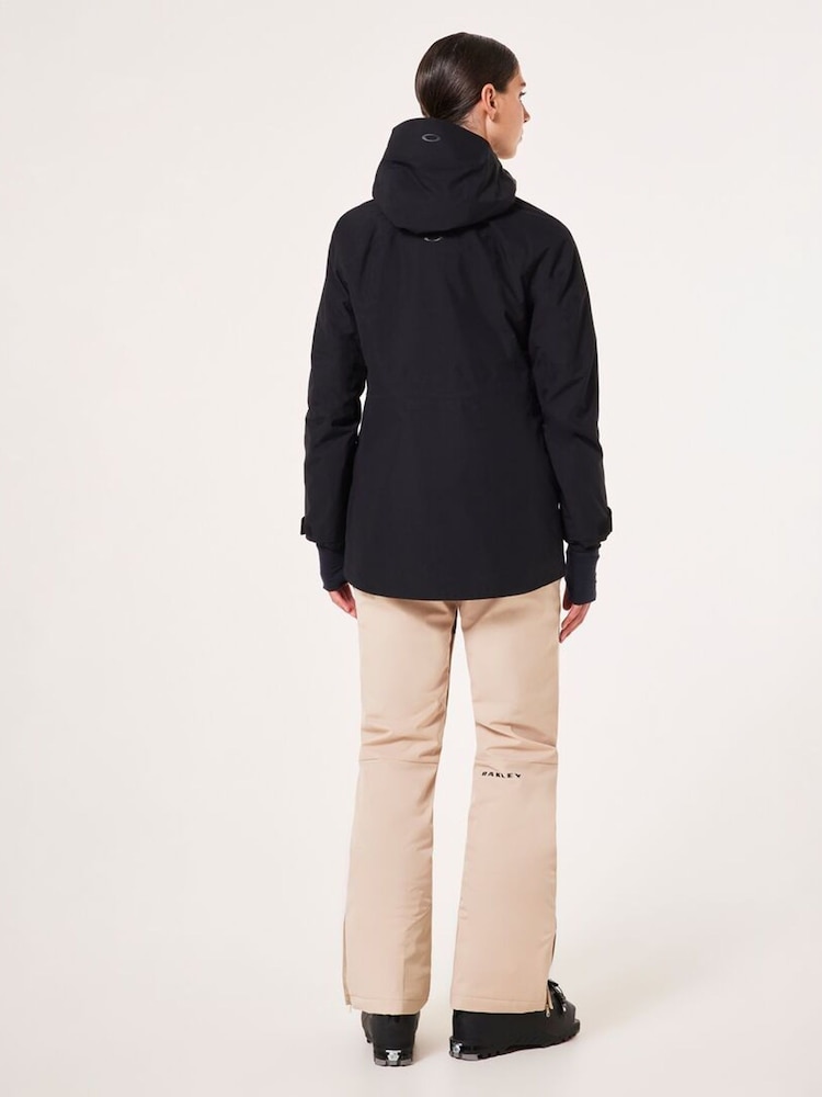 Oakley Womens Thermo Nuclear Protection Throw Back Times Insulated Snow Black Jacket - Image 2 of 10