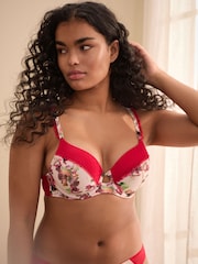 Розовый бюстгальтер с глубоким вырезом и цветочным принтом B by Ted Baker - Изображение 3 из 9