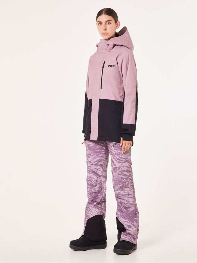 Oakley Pink Thermo Nuclear Protection Throw Back Times Full Zip Insulated Snow Jacket - Image 1 of 9
