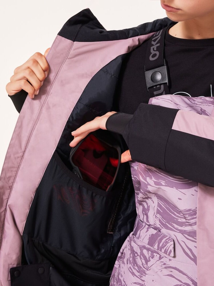 Oakley Pink Thermo Nuclear Protection Throw Back Times Full Zip Insulated Snow Jacket - Image 10 of 10 Oakley Pink Thermo Nuclear Protection Throw Back Times Full Zip Insulated Snow Jacket - Image 10 of 10